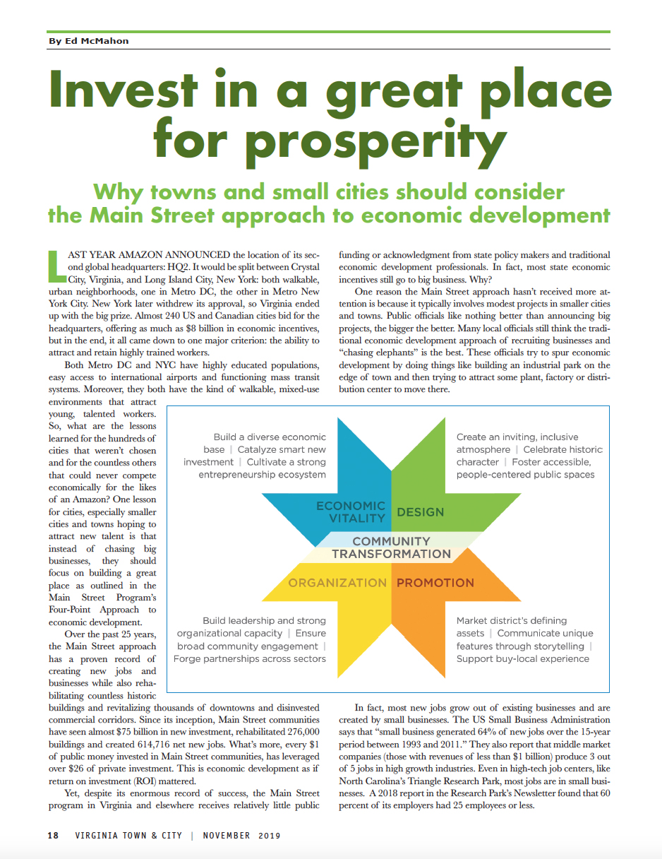 Virginia Main Street “Invest in a Great Place for Prosperity” Frazier Associates